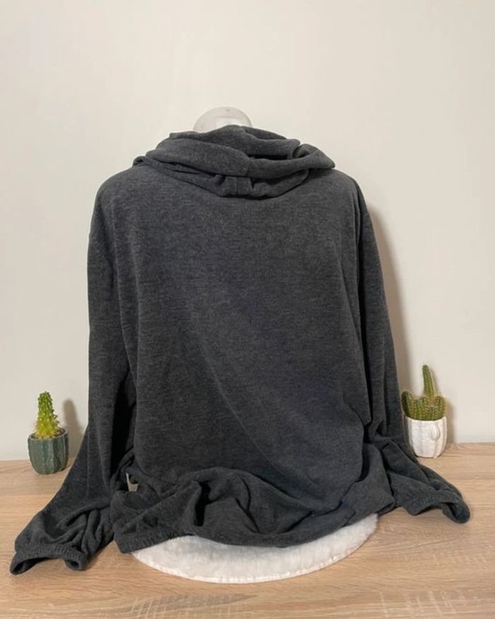 Sweat polaire anthracite col roulé Décathlon Grande taille - photo numéro 2