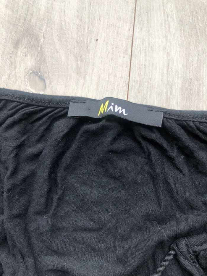 Blouse noire brodée mim taille XS style slave - photo numéro 4