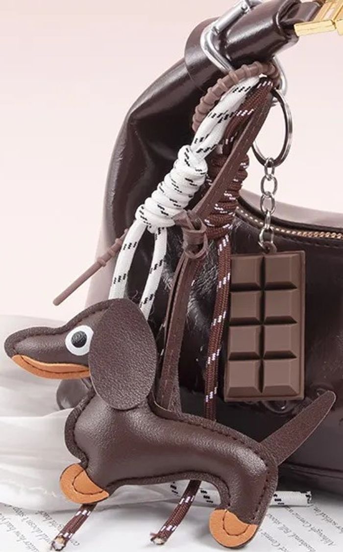 Porte clés bijou de sac gri-gri chien 🐶 tendance