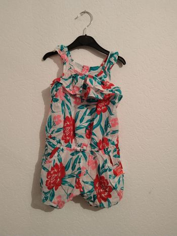 combinaison très légère imprimé fleuri été Jean Bourget fille 2 ans