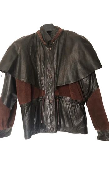 Blouson en cuir et daim taille 40/42 leather the first