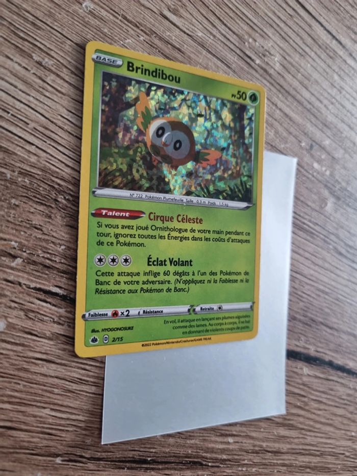 Carte pokémon brindibou holo 2/15 fr année 2022