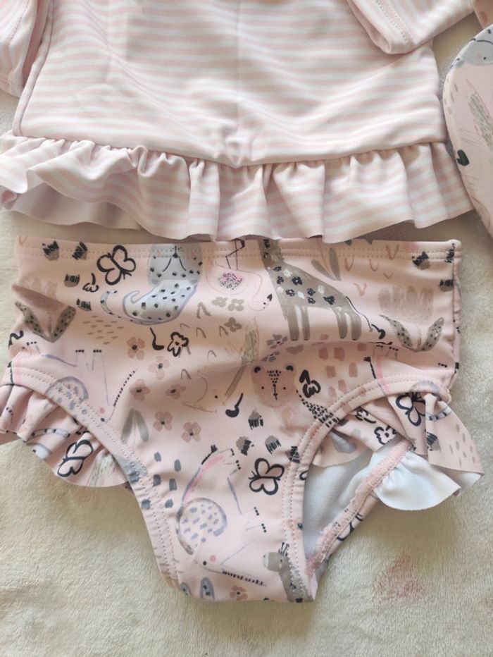 Lot 3 pieces slip maillot et kasket de bain 9 12 mois - photo numéro 3