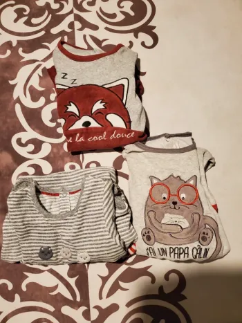 Lot de 3 pyjamas hiver