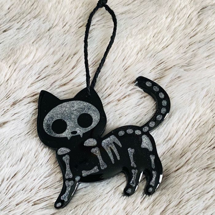 Suspension deco Noel Skull Cat
