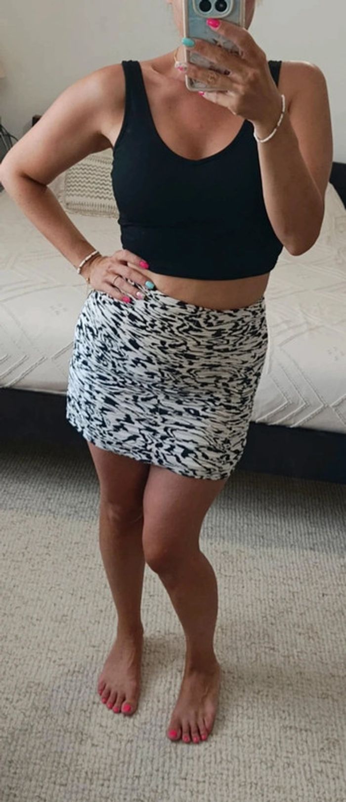 Petits jupe froncée noir et blanc H&M 38 mini