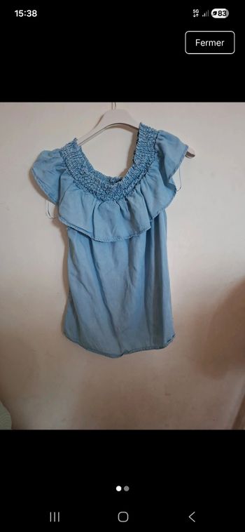 Haut bleu taille s