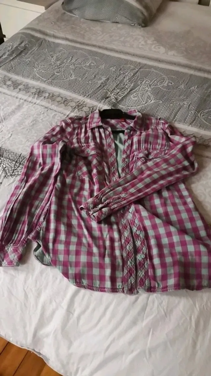 Chemise roqe/bleu - photo numéro 2