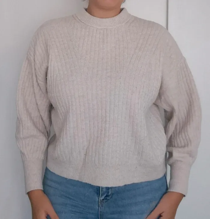 Pull côtelé beige/crème - H&M