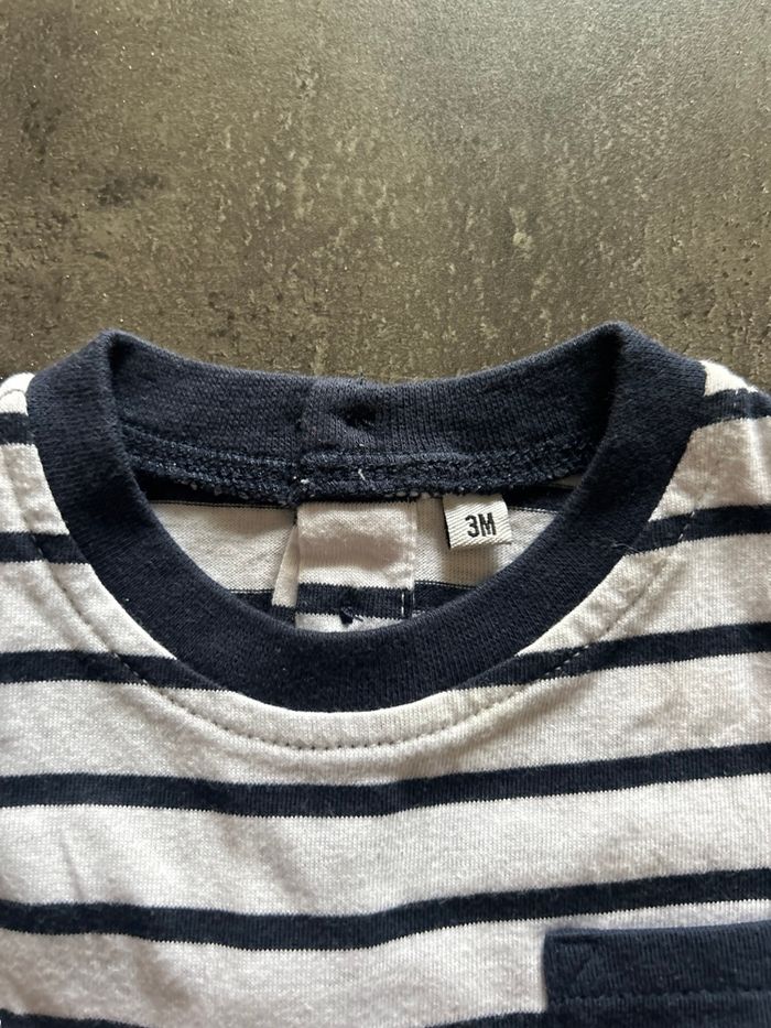 Ensemble short et t-shirt manches longues bébé taille 3 mois - photo numéro 4