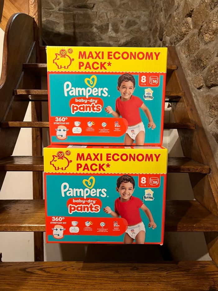Lot 2 cartons couche culottes Pampers taille 8 - photo numéro 7