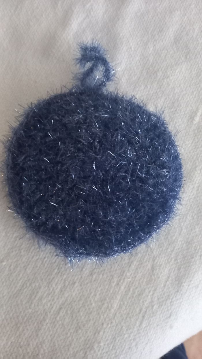 Éponge tawashi   spirale Bleu et blanc - photo numéro 3