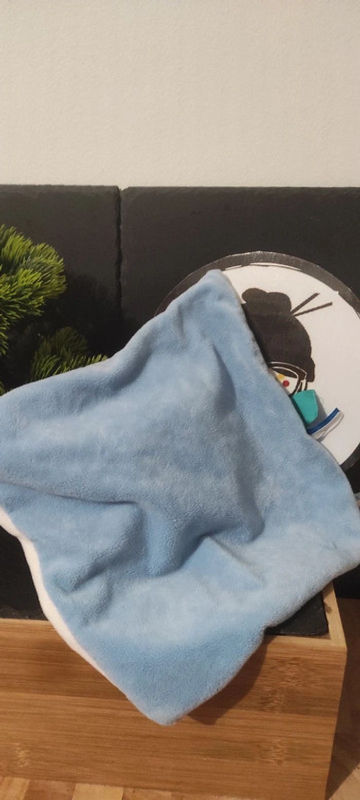 doudou elephant edgar blanc bleu baby nat bn0512 - photo numéro 2