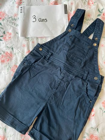 Salopette en jeans bleu marine 3 ans