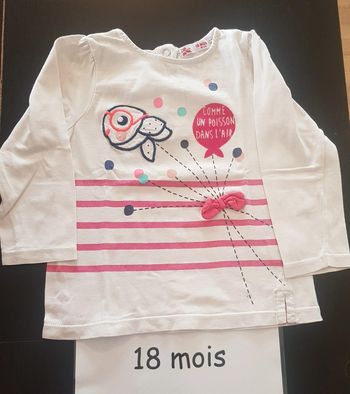 T-shirt ml poisson DPAM 18 mois