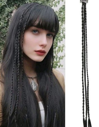Clip avec extensions de cheveux bruns tressés