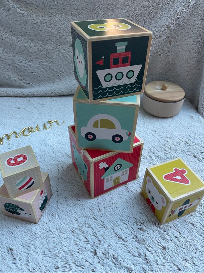 Pyramide de cube en bois multicolore - Janod - photo numéro 2