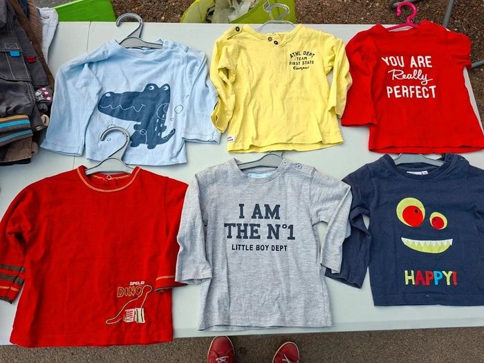 Lot de 6 T-shirts manches longues garçon 18 mois