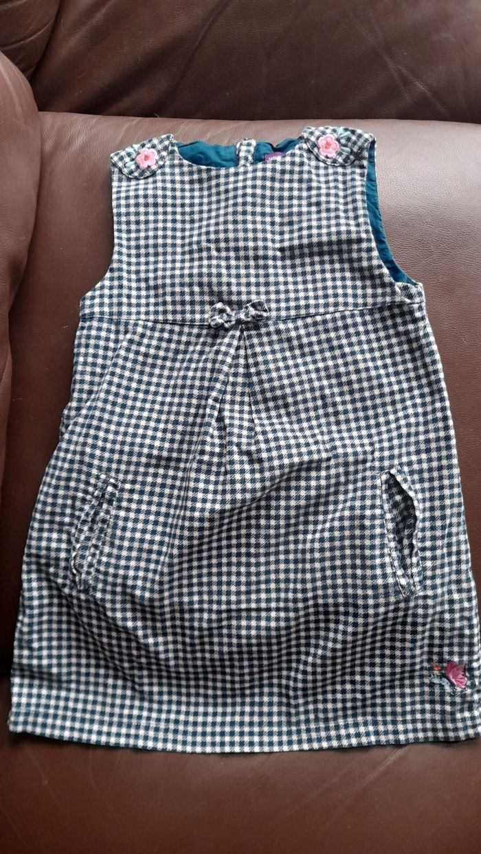 Robe vichy blanc et vert bouteille