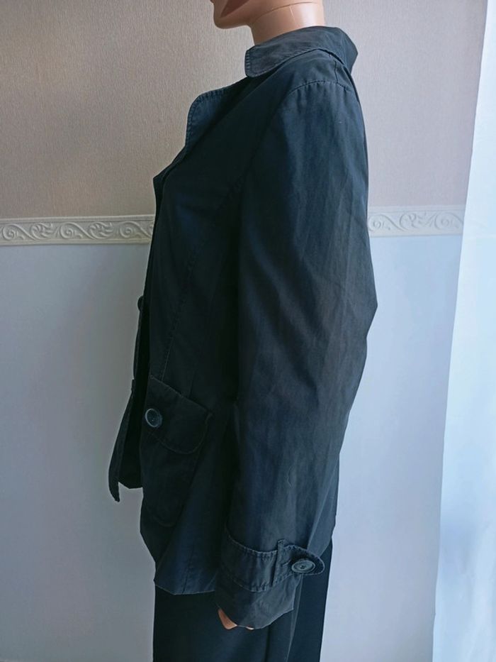 Trench court noir délavé T42 cintré V*128 - photo numéro 2