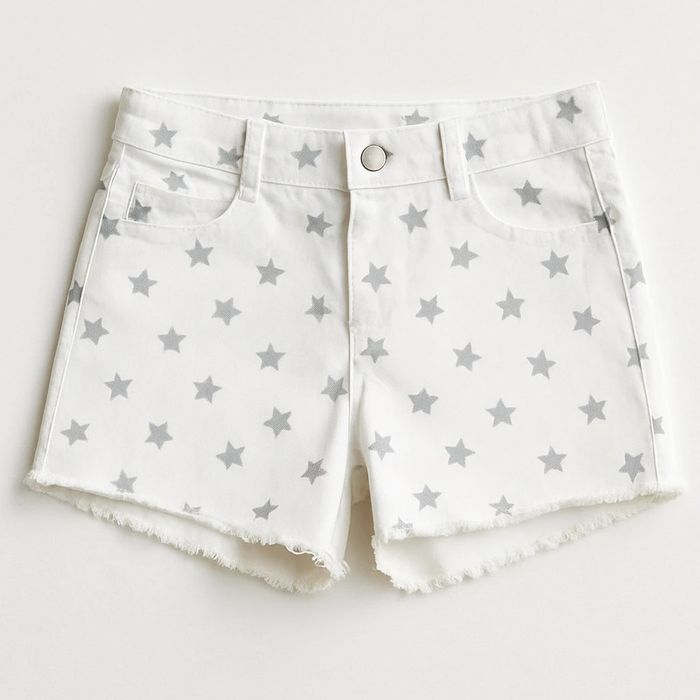 🌼 Short fille H&M blanc à étoiles grises - 12/13 ans 🌼