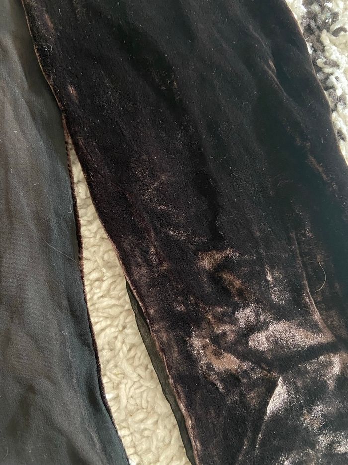Echarpe velours couleur marron noir - photo numéro 2