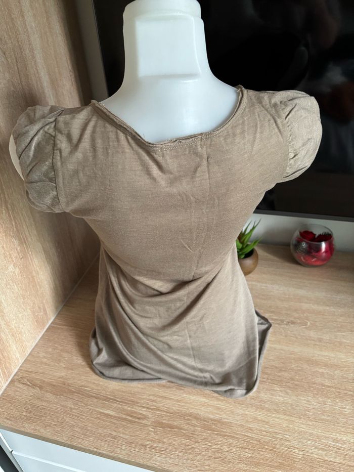 Haut manche courte marron cache cache taille S - photo numéro 5