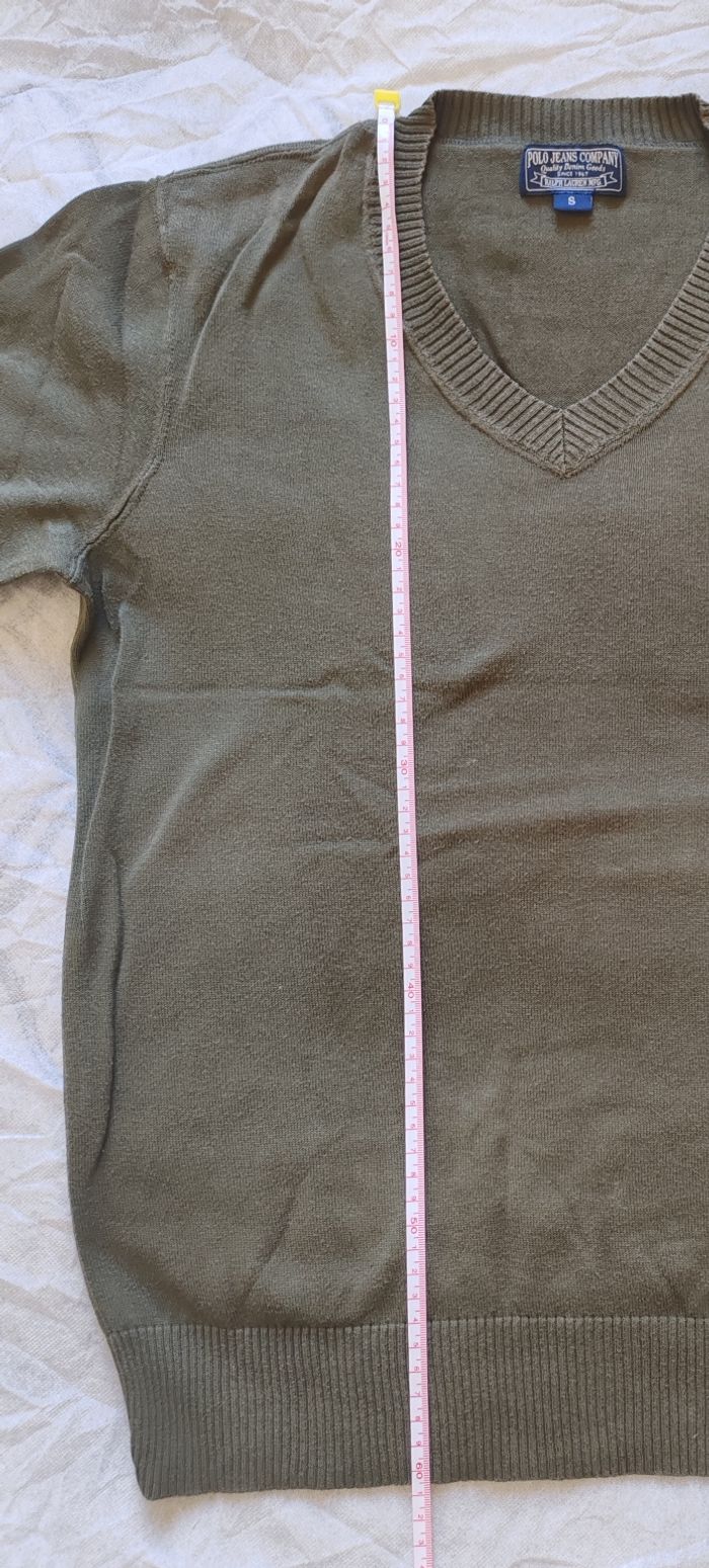 Pull col V léger Ralph Lauren taille s kaki - photo numéro 6