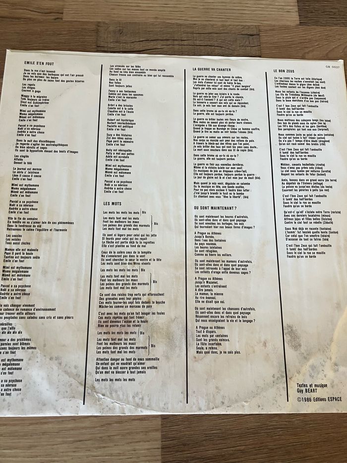 Vinyle 33 tours sans pochette-Guy Béart-Demain, je recommence - photo numéro 5