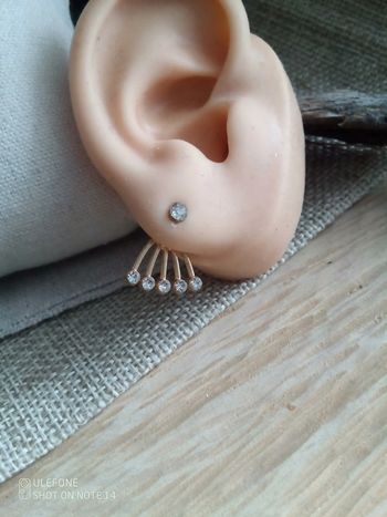 Boucles d'oreilles zircons blancs