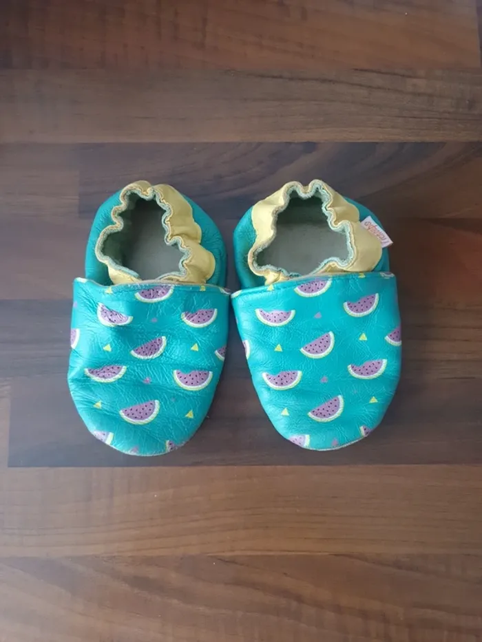 Chaussons cuir ti choups