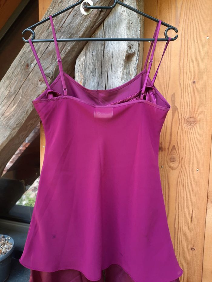 Superbe pyjama 2 pièces Etam, satin et transparent, violet, taille 38 - photo numéro 7