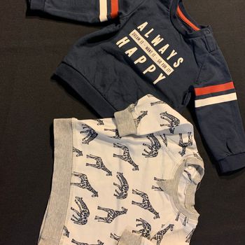 Lot 2 sweat/pulls 12 mois Always Happy