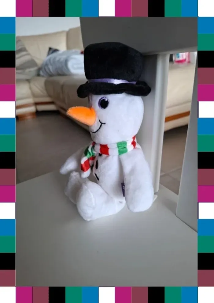 Peluche bonhomme de neige - photo numéro 3