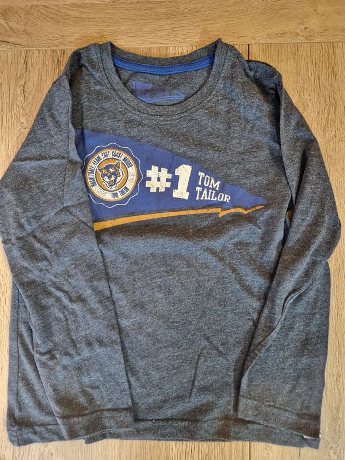 Tee-shirt gris Tom Tailor manches longues 6 ans - photo numéro 2