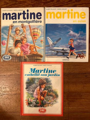 Lot de 3 livres albums Martine anciens vintage Gilbert Delahaye Marcel Marlier Farandole Casterman