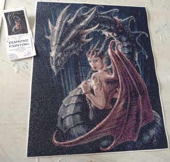 Grand diamond painting 50x60cm déjà fait dragon