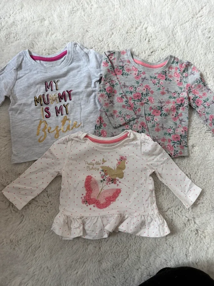 Lot de 3 tshirts manches longues