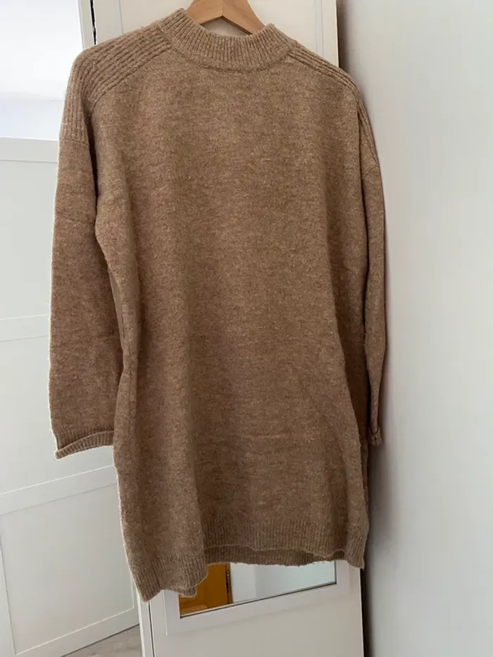 robe pull marron en laine S - photo numéro 3