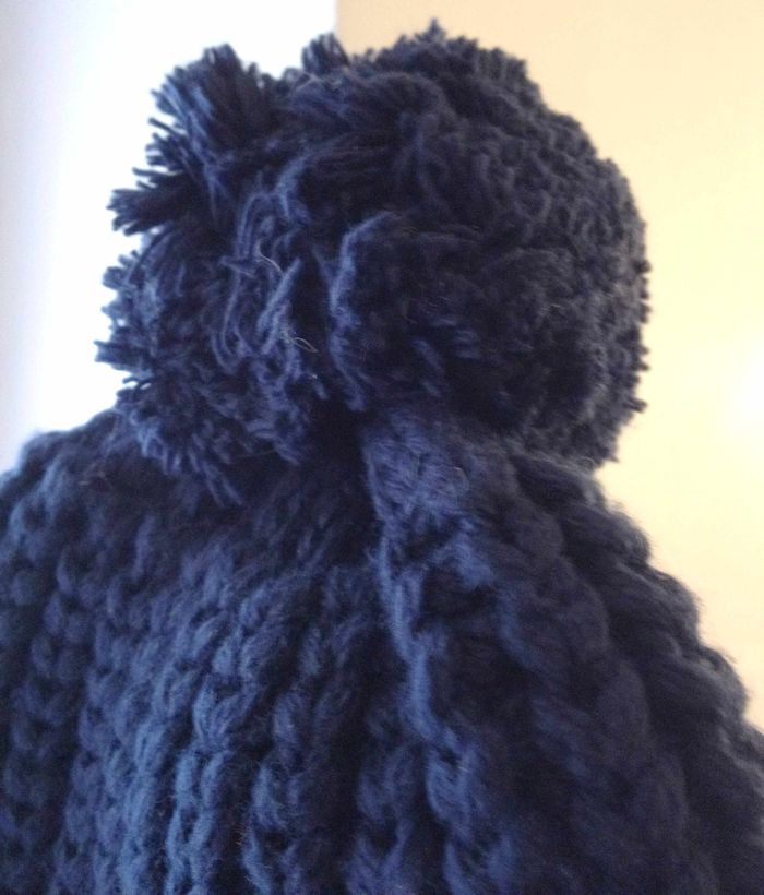 Bonnet d'hiver maille marine camaieu taille unique femme - photo numéro 3