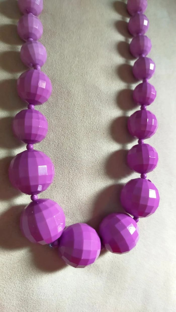 Collier fantaisie dégradé violet – Style rétro – PMN - photo numéro 8