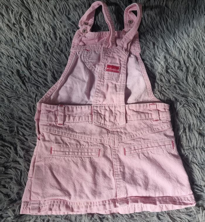 Robe salopette rose à rayures 36mois - photo numéro 2