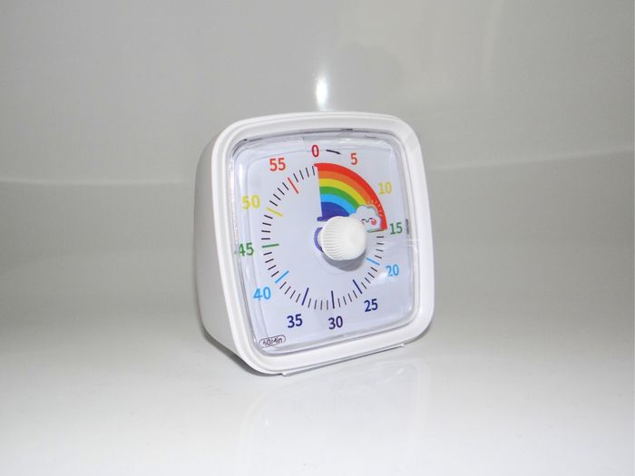 🕒Timer minuterie Visuelle silencieux enfant jeux arc en cie ⚪️ blanc  🌈