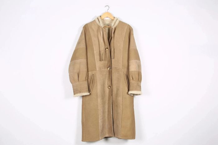 "Superbe peau lainée vintage 70-80's en daim fourré (cuir) #240474