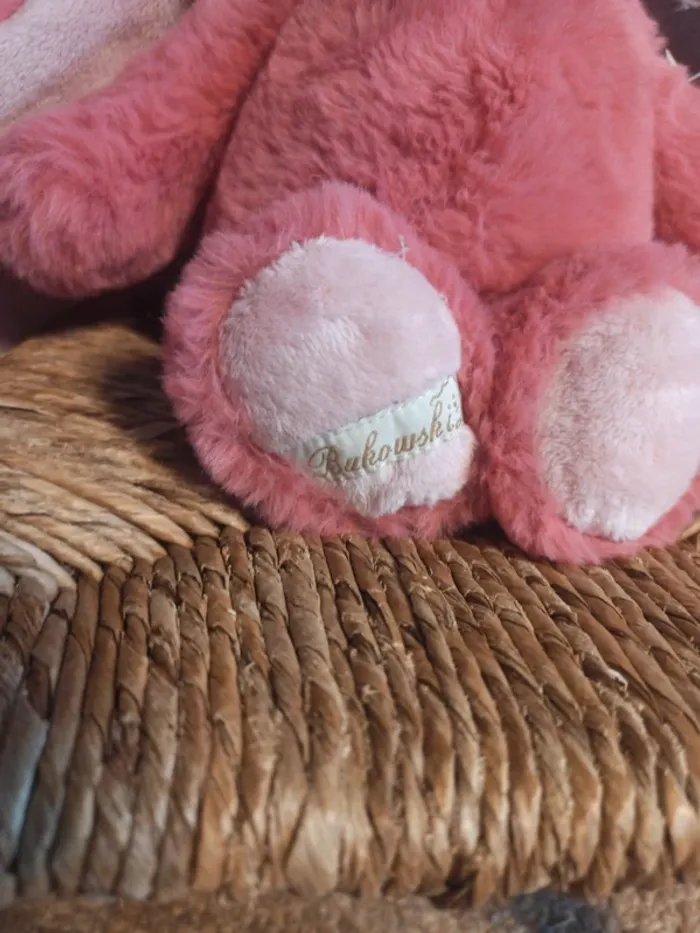 Peluche lapin rose bukowski friendly kanina - photo numéro 2