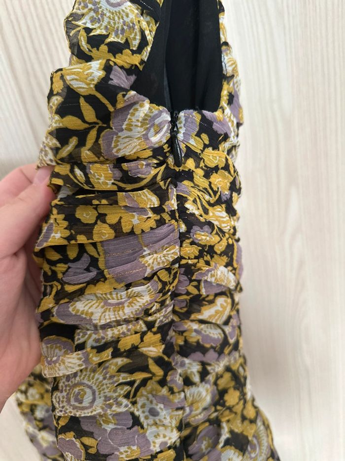 Robe courte fleurie asymétrique multicolore taille M ZARA - photo numéro 5
