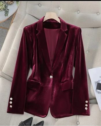 Veste en velours bordeau