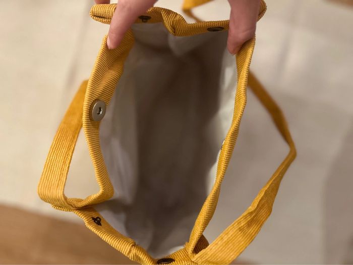 Sac velour côtelet moutarde - photo numéro 2