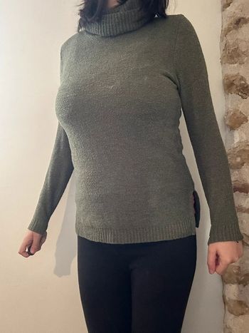 Pull col roulé kaki