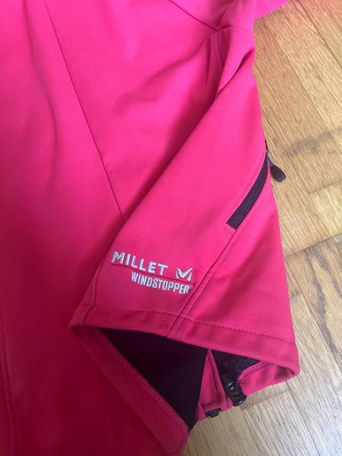 Veste Millet femme rose coupe vent softshell capuche taille S sport - photo numéro 6